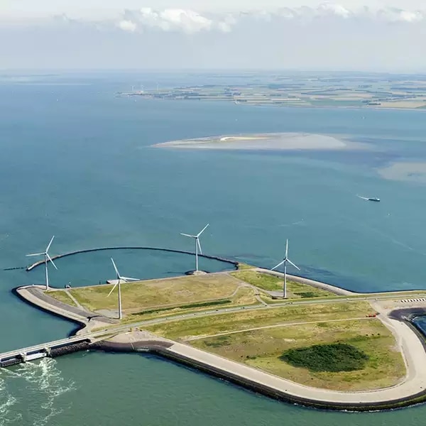 Wind farm on shore