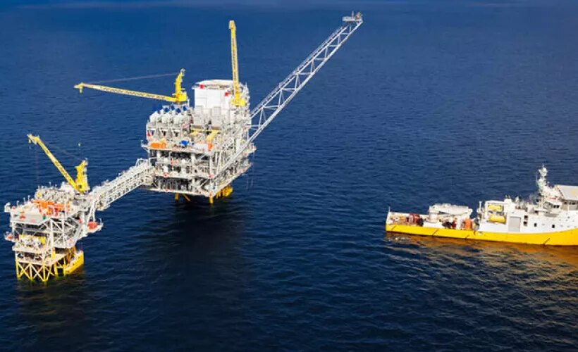 Oil rig in the sea